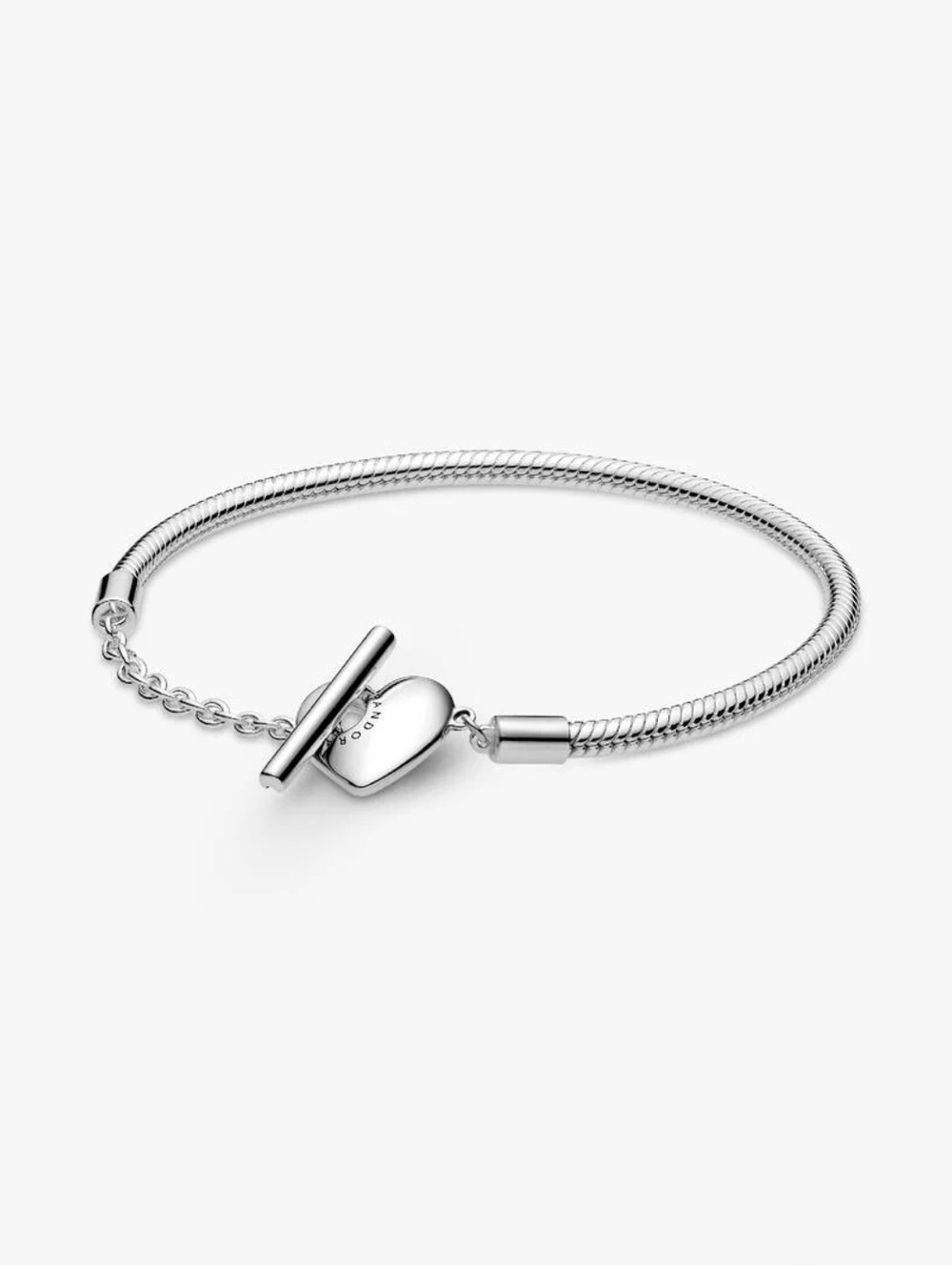 Pandora Moments Heart T-Bar Snake Chain Bracelet 599285c00-16Sterling silver